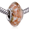Golden Dots White Murano Glass European Beads