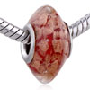 Golden Dots  Red   Murano  Glass European Beads