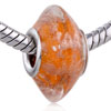 Golden Dots Orange  Murano   Glass  European Beads