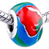 Red Peach Blue Polymer Clay European  Beads 