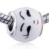 Black Smiley Face Ceramic European  Beads 