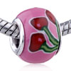 Red Cherry Pink Polymer Clay European  Beads 