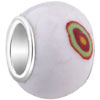 Red And Green Circle White Ceramic European  Beads 