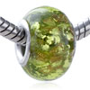  Silver  And Golden Speckle Murano Glass  European   Beads 