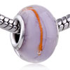 Orange Line  Purple  Murano Glass European  Beads 
