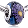Purple  Sunflower  Polymer Clay European Beads