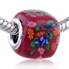 Red Millefiori Polymer Clay European  Beads 