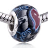Black Abstract Polymer Clay European  Beads 