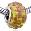 Golden Powder Yellow Murano Glass European Beads