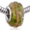 Golden Powder Peridot Murano  Glass  European Beads