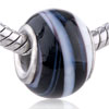 White Spiral Line Murano  Glass  European Beads GB_AG301_XML