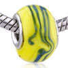 Blue Wavelines Murano Glass European Beads