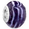 White Waveline Purple Murano  Glass  European Beads