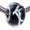 Silver Foil Scrawl  Murano   Glass  European Beads