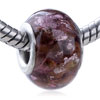 Glitter Pink Blotch Translucent Murano Glass European Beads