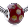 Chocolate Dot Translucent Murano Glass European Beads