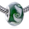 White Swirl Spoondrift Murano  Glass  European Beads