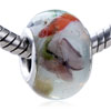 Orange And  Purple   Murano  Glass European Beads