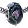 Pink Texture Rose Murano Glass European Beads