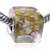 Golden And Silver Speckle Murano Glass European Beads