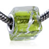 Translucent  Silver   Foil  Scratch  Murano   Glass  European  Beads 