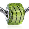  Silver   Foil  Black Spiral Stripe Green  Murano   Glass  European  ... 