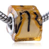 White Core Orange Translucent Murano Glass European Beads