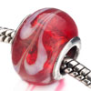 White Seaweeds Murano Glass European Beads
