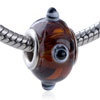 Black And White Texture Dot Translucent Murano Glass European Beads