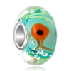 Green Waterweeds With Cute Orange Goldfish Murano Glass Style Pandora Beads