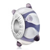 Amethyst Purple Petals Dots All Brand Murano Glass Beads Charms Bracelets