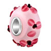 Pugster Red Butterfly Flower Against Pink Round