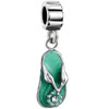 Aqua Beach Sandal Dangle European Beads