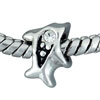 Little Fish With Austrian Crystals Silver Plated Crystal European Beads