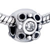 Dual Multi Studded Silver Plated Crystal  European  Beads