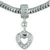 Heart Studded Austrian Dangle European Beads