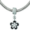 Five Point Flower With Rhinestones Dangle European Beads