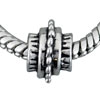 Abstract Metalwork Flower Silver Plated European Beads