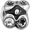 Round Abstract Star Flower And Rhinestones Silver Plated Crystal European Beads