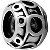 Circle Metalwork Patterned Silver Plated European Beads
