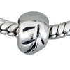 Plants On  Heart  Silver Plated European Beads