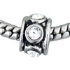 Austrian Rhinestone Round Silver Plated Crystal European Beads