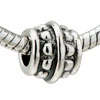Round Archaic Shaped Silver Plated European Beads