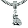 Cat Rhinestone Studded Dangle European Beads