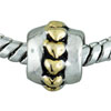 Hearts Two Tone Plated European Beads