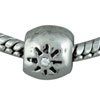 Decorative Flowers With Rhinestones Silver Plated Crystal European Beads