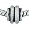Round Abstract Circle Metalwork Shape Silver Plated European Beads
