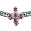 Purple Rhinestone Cross Silver Plated Crystal European Beads