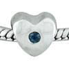 September Heart Birthstone Silver Plated Crystal European Beads