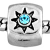 Flower Studded Austrian Silver Plated Crystal European Beads